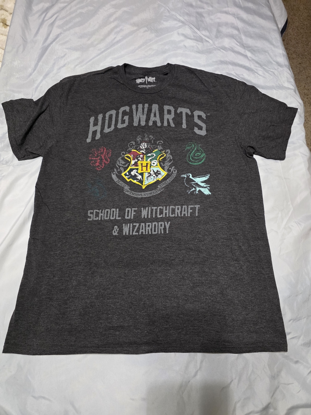 Warner Bros. Charcoal Hogwarts Crest Short Sleeve Tee